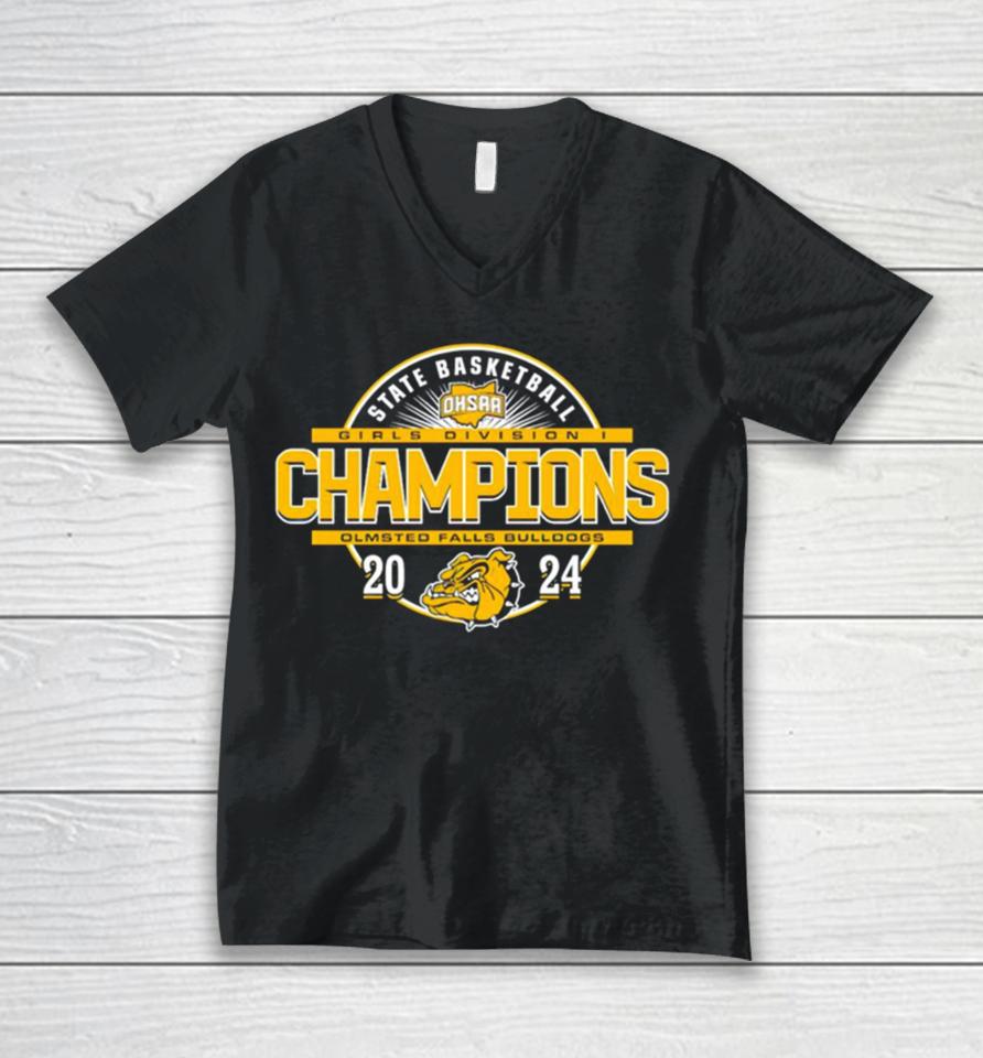 Olmsted Falls Bulldogs 2024 Ohsaa Girls Basketball Division I State Champions Unisex V-Neck T-Shirt