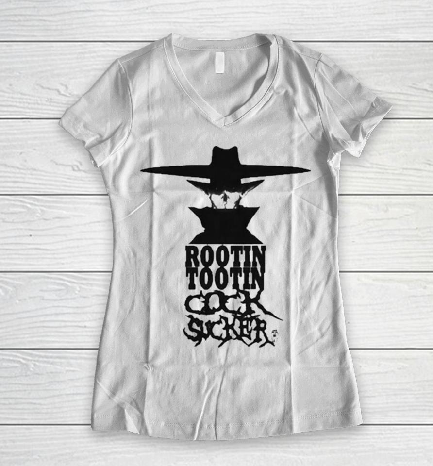 Omegablackart Rootin Tootin Cock Sucker Women V-Neck T-Shirt