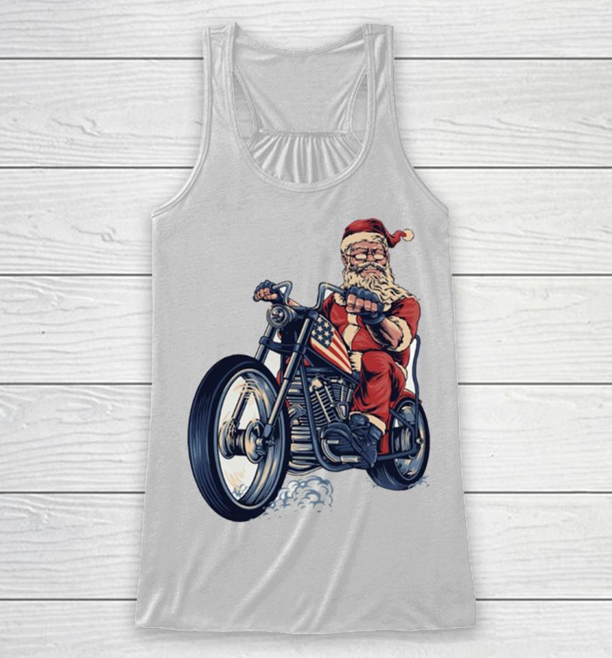 On A Motorcycle For Enthusiasts Lovers Riders Racerback Tank