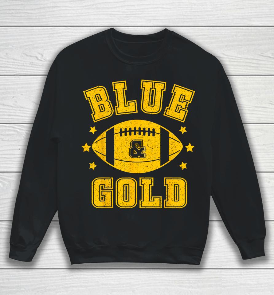 On Gameday Football We Wear Blue And Gold School Spirit Sweatshirt