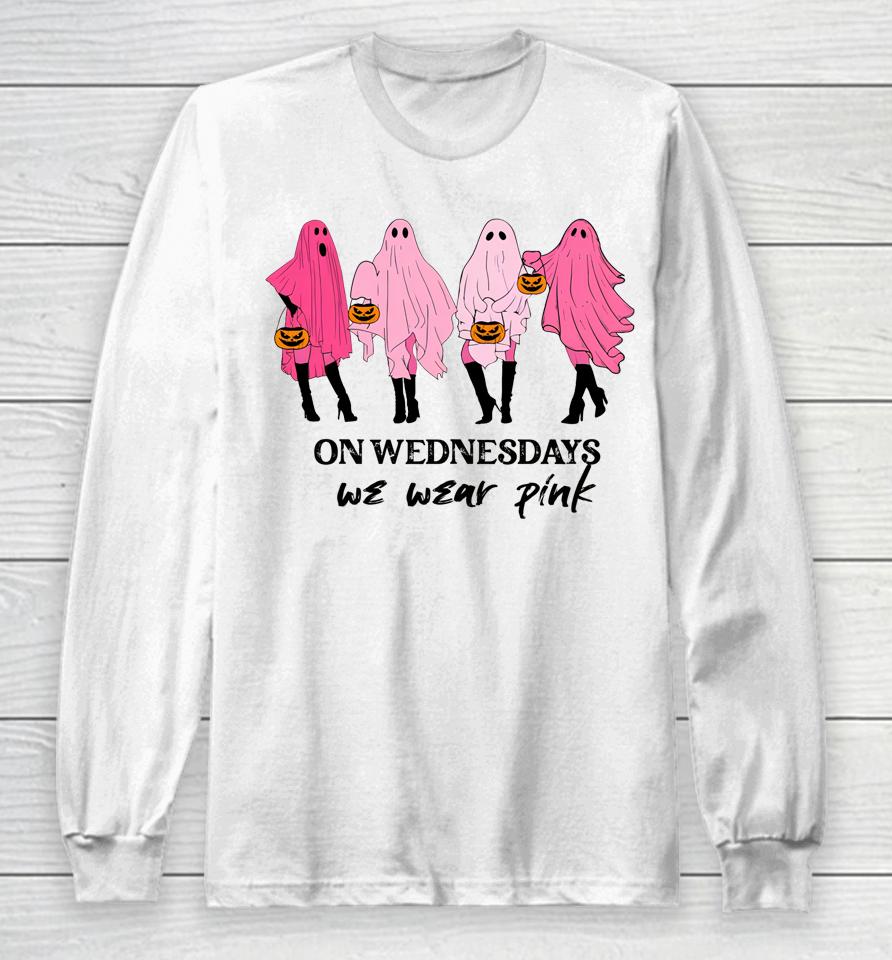 On Wednesday We Wear Pink Ghost Long Sleeve T-Shirt