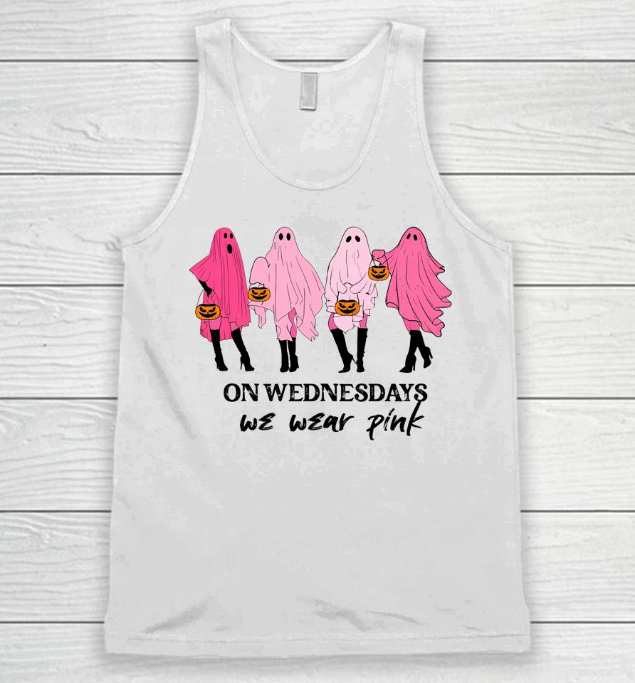 On Wednesday We Wear Pink Ghost Unisex Tank Top