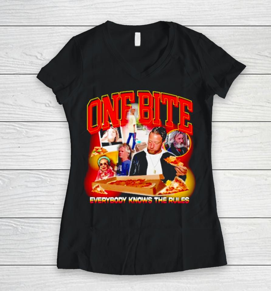 One Bite Everyone Knows The Rules Women V-Neck T-Shirt
