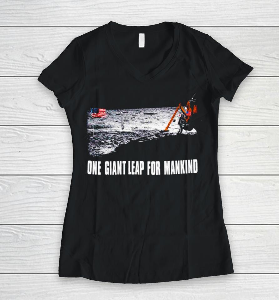 One Giant Leap For Mankind Women V-Neck T-Shirt
