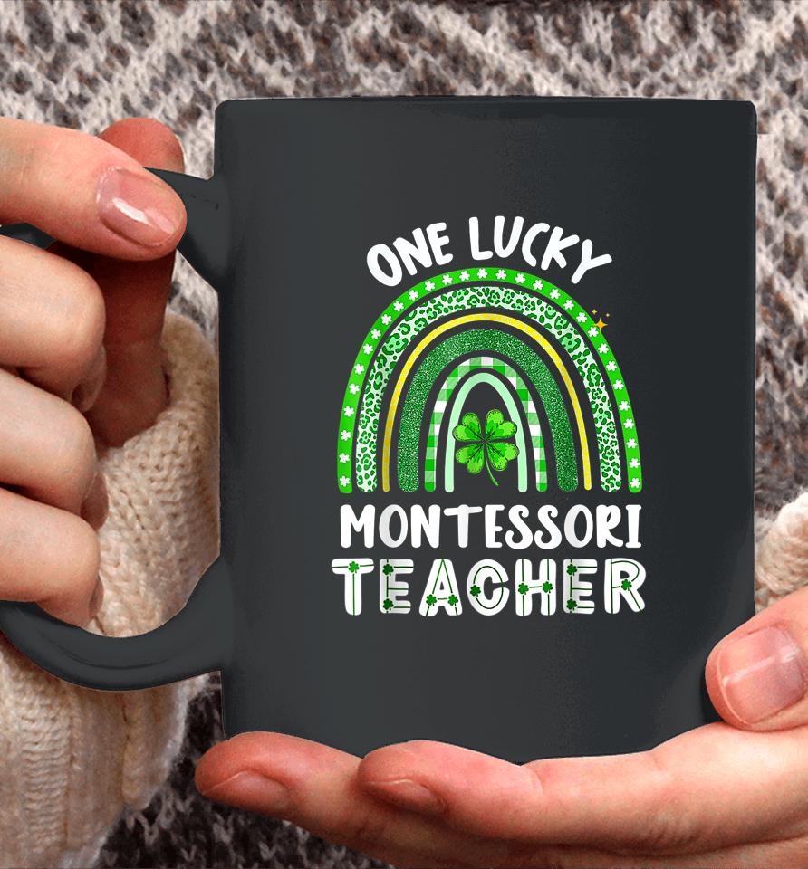 One Lucky Montessori Teacher Rainbow St Patrick’s Day Coffee Mug