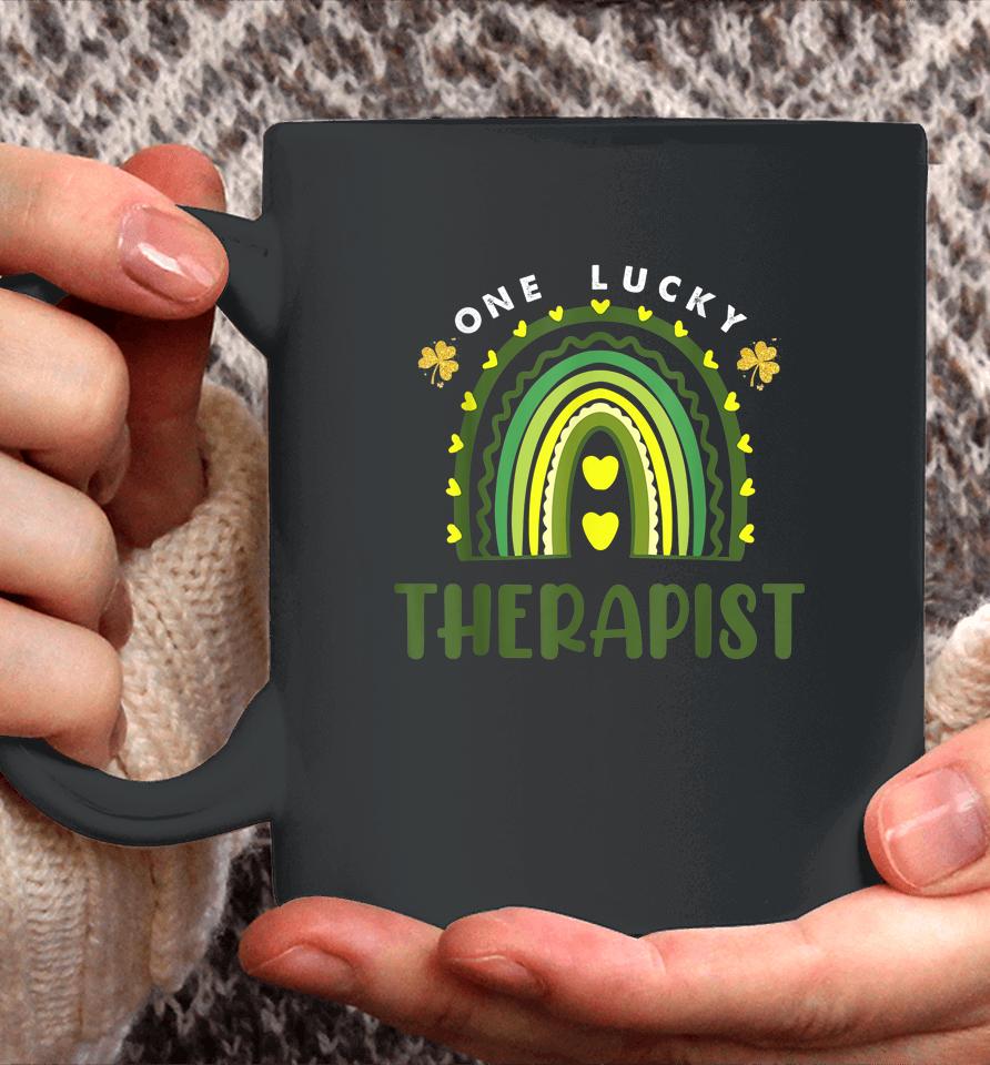 One Lucky Therapist Rainbow St Patricks Day Shamrock Coffee Mug