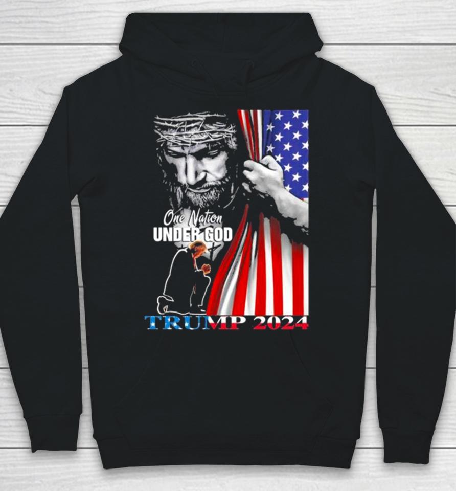 One Nation Under God Donald Trump 2024 Strong America Hoodie