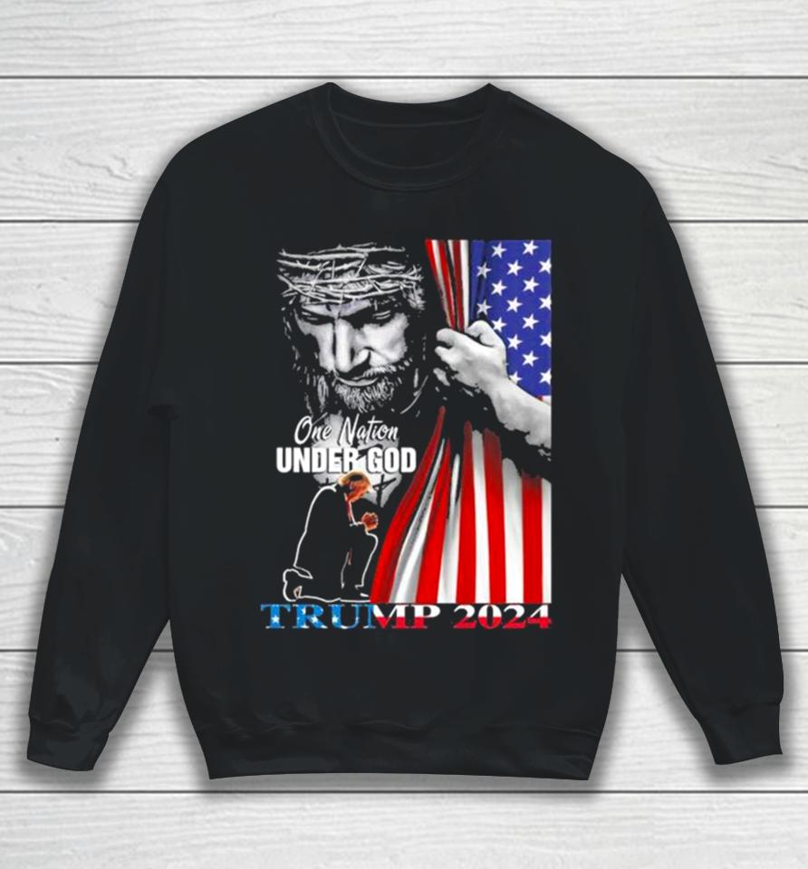 One Nation Under God Donald Trump 2024 Strong America Sweatshirt