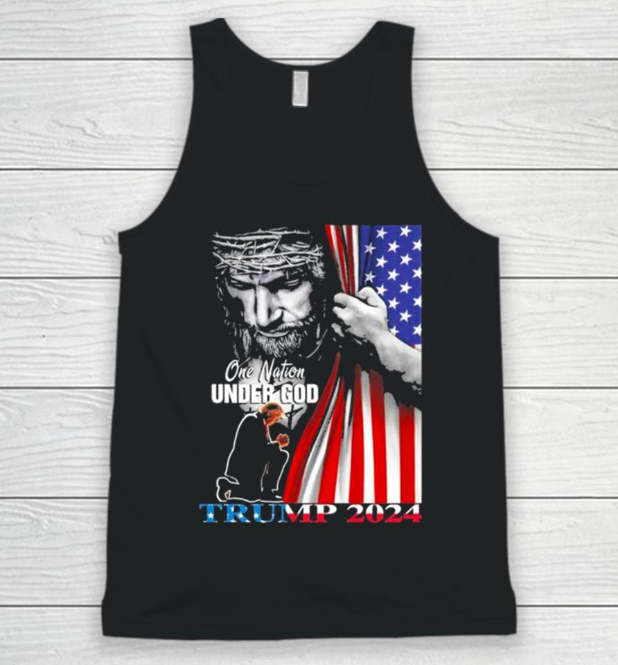 One Nation Under God Donald Trump 2024 Strong America Unisex Tank Top