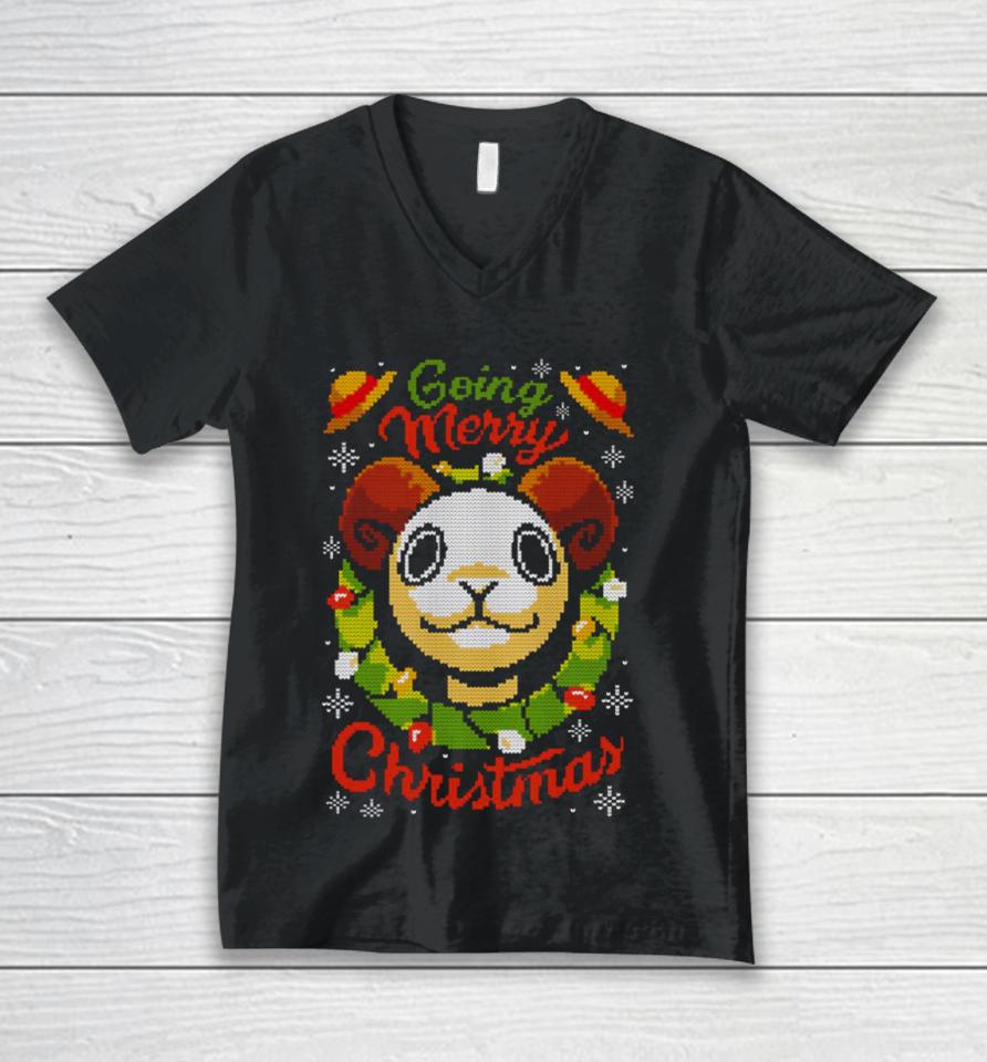 One Piece Going Merry Christmas Ugly Sweater Unisex V-Neck T-Shirt