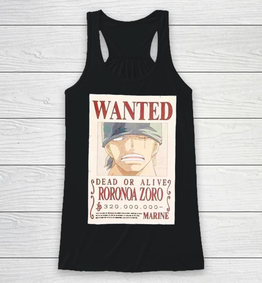 One Piece Zoro Wanted Poster Racerback Tank