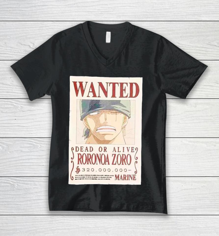 One Piece Zoro Wanted Poster Unisex V-Neck T-Shirt