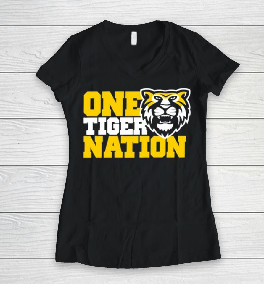 One Tiger Nation Kelce 62 87 Heights Proud Women V-Neck T-Shirt
