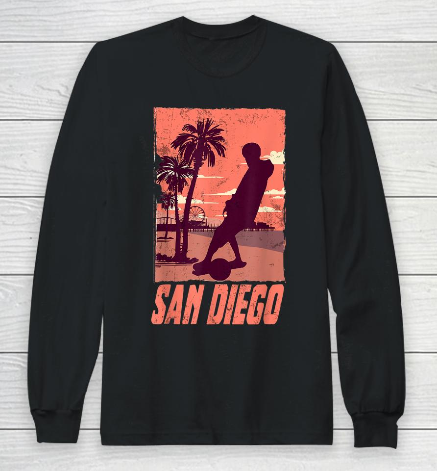 Onewheel Eskate San Diego California Onewheel Skateboard Long Sleeve T-Shirt