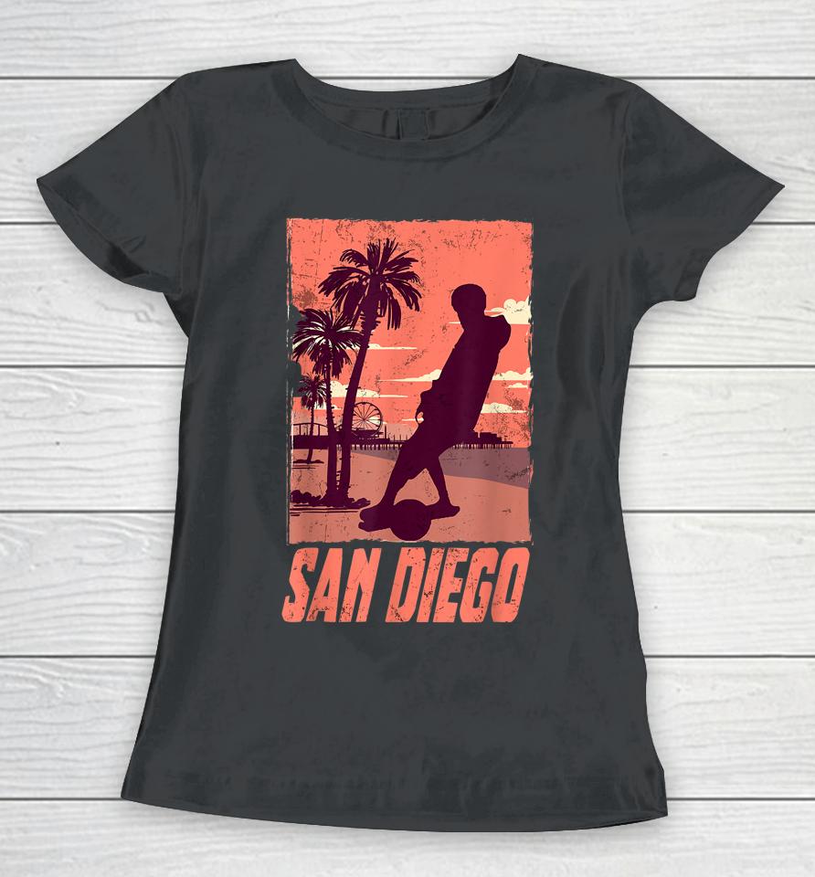Onewheel Eskate San Diego California Onewheel Skateboard Women T-Shirt