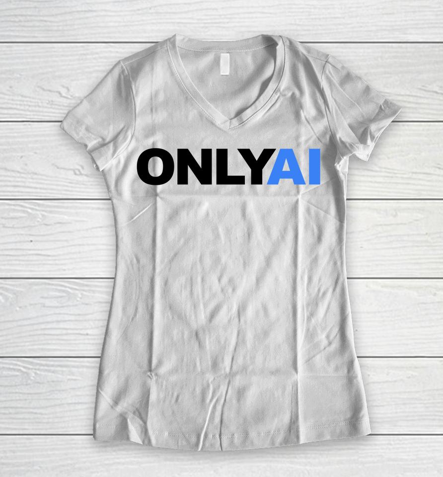 Only Ai Logo Women V-Neck T-Shirt