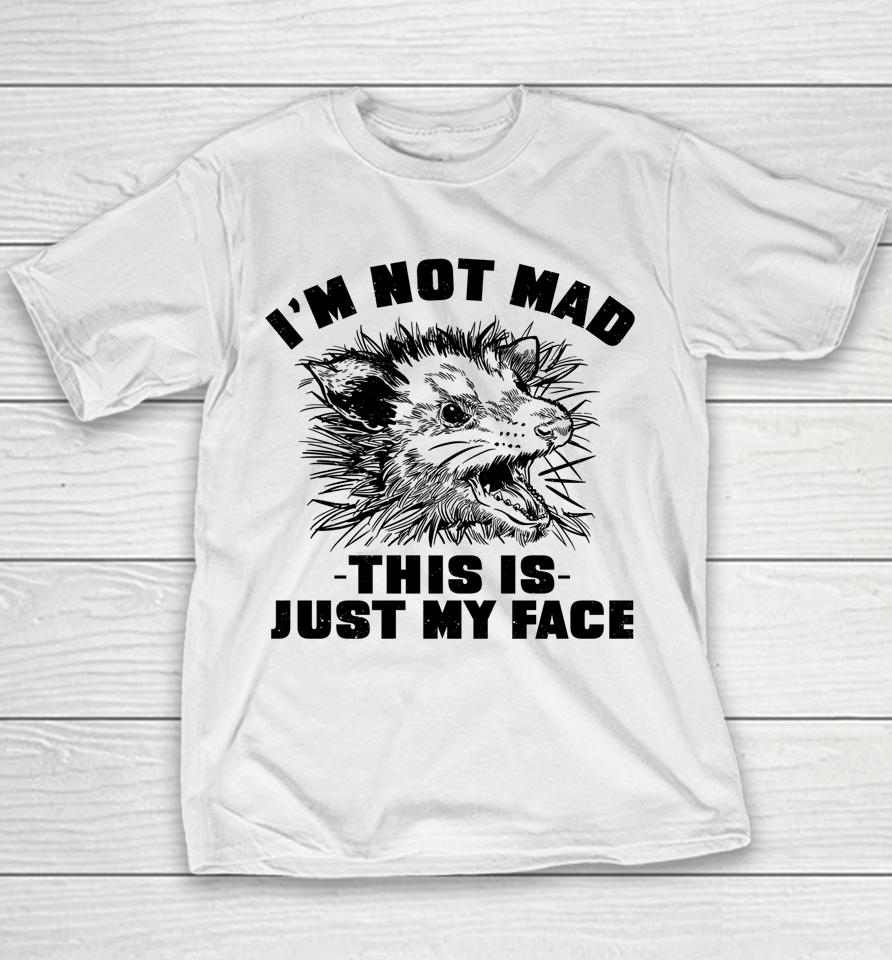 Opossum I'm Not Mad This Is Just My Face Possum Lovers Youth T-Shirt