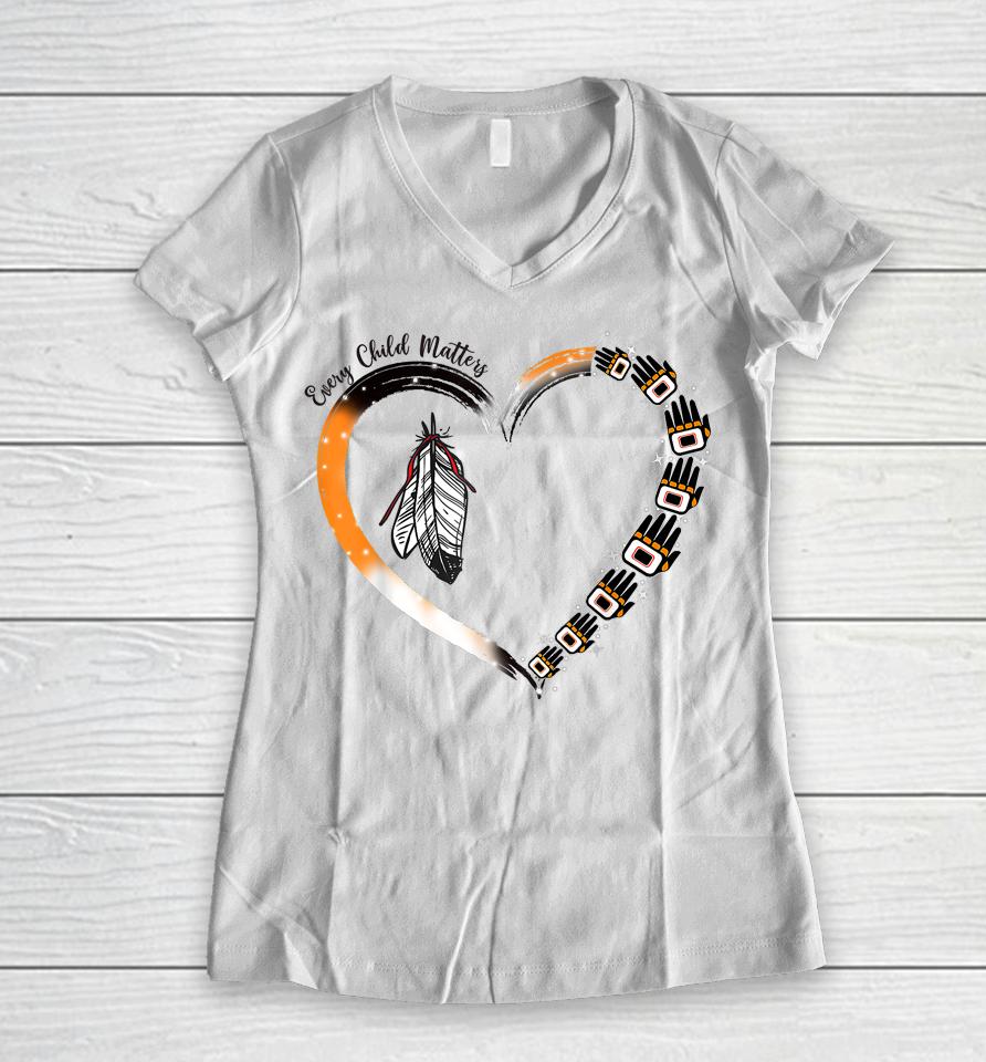 Orange Day Awareness For Indigenous Education Women V-Neck T-Shirt