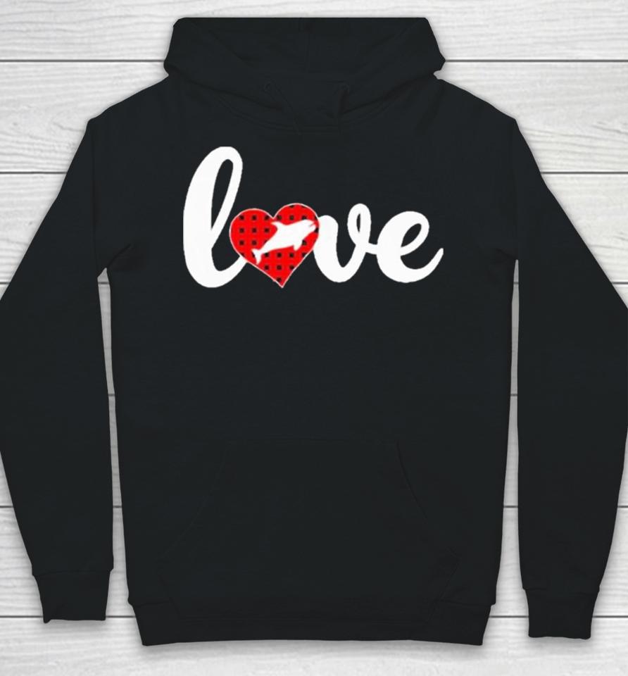 Orca Fish Lover Buffalo Plaid Love Orca Valentine’s Day Hoodie