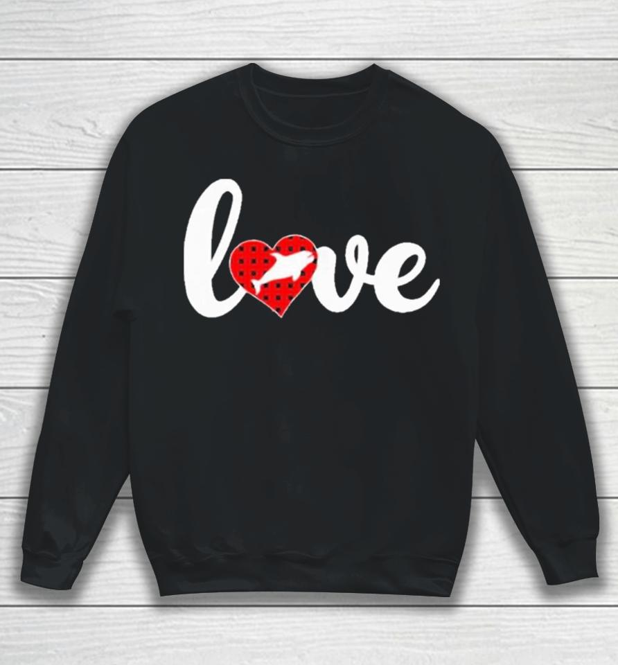 Orca Fish Lover Buffalo Plaid Love Orca Valentine’s Day Sweatshirt