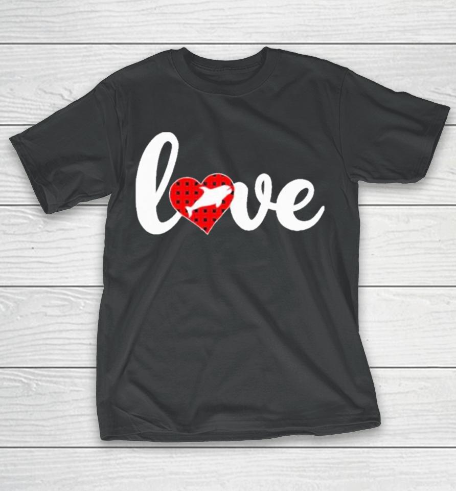 Orca Fish Lover Buffalo Plaid Love Orca Valentine’s Day T-Shirt