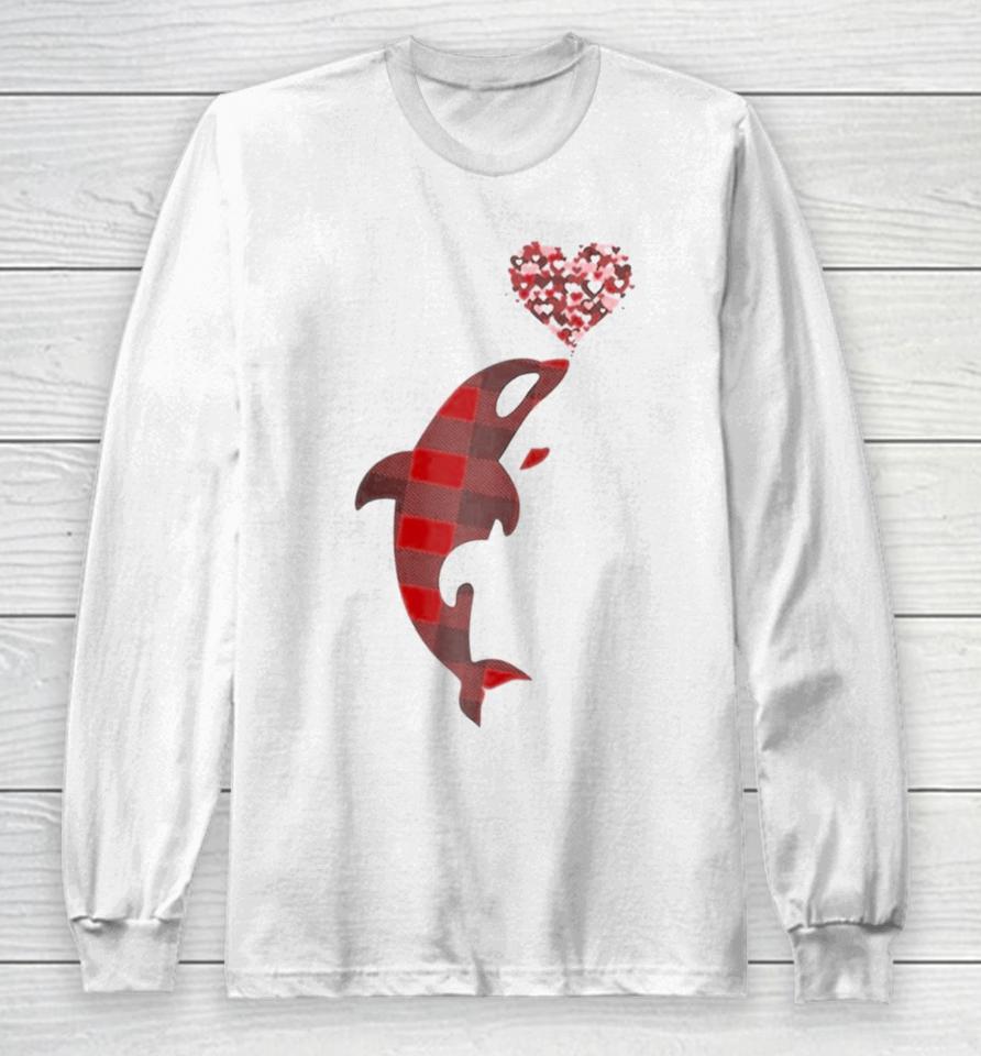 Orca Is My Valentines Love Orca Raglan Baseball Long Sleeve T-Shirt