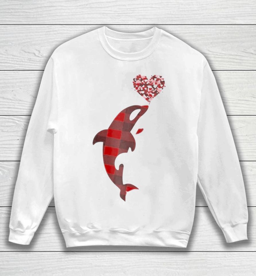Orca Is My Valentines Love Orca Raglan Baseball Sweatshirt