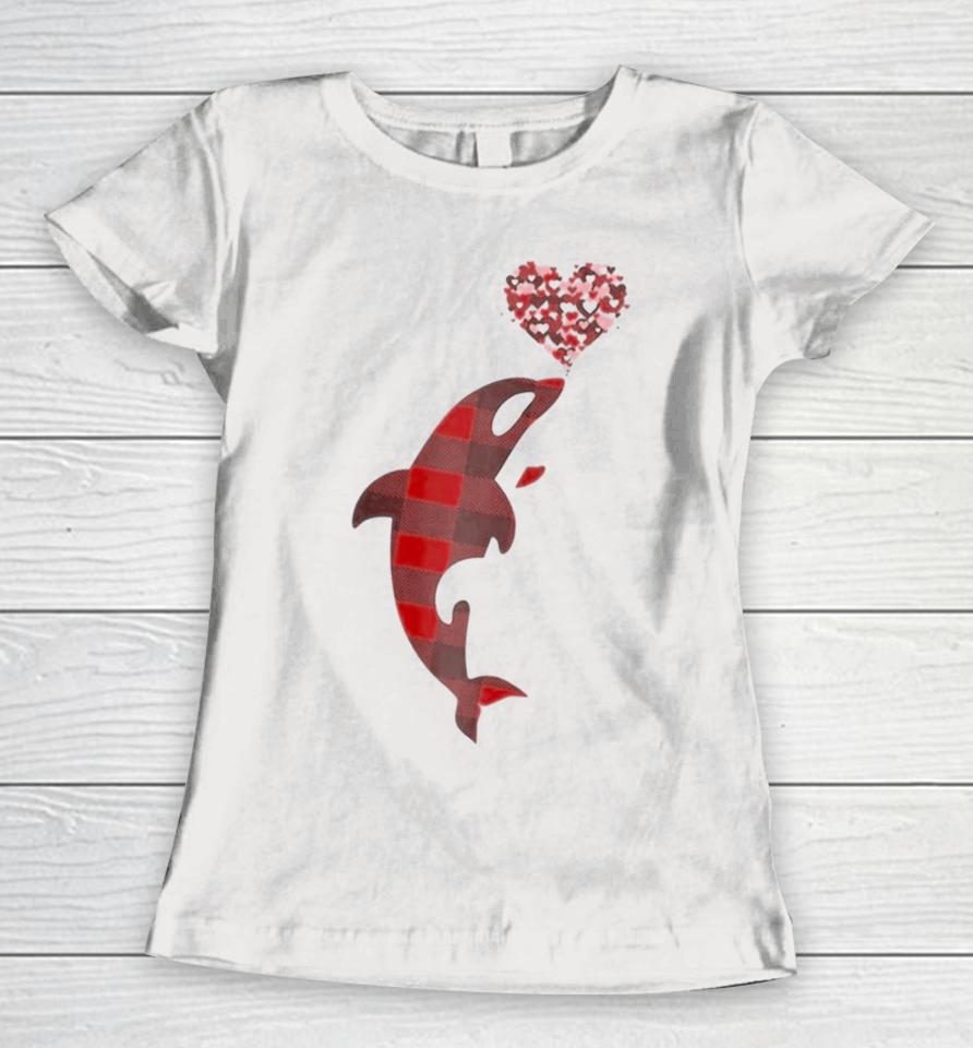 Orca Is My Valentines Love Orca Raglan Baseball Women T-Shirt
