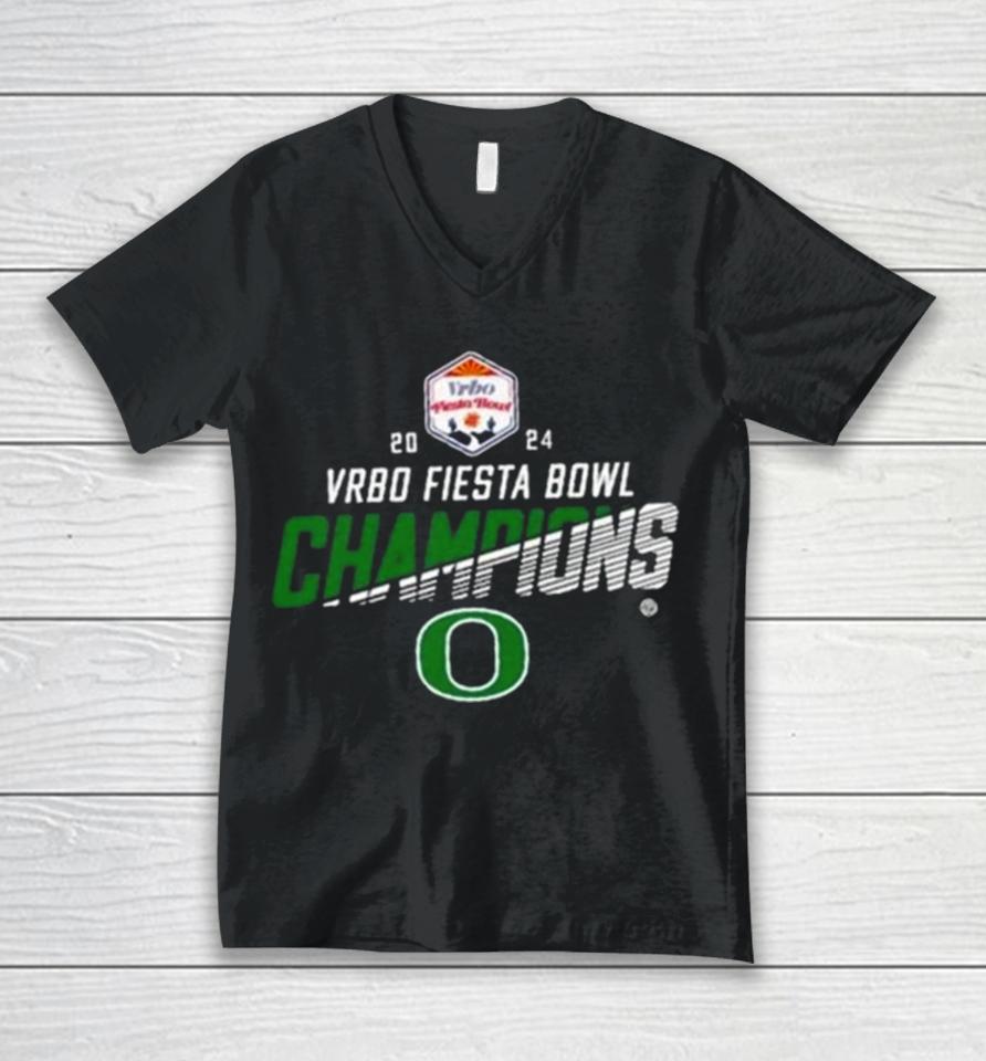 Oregon Ducks 2024 Vrbo Fiesta Bowl Champions Unisex V-Neck T-Shirt
