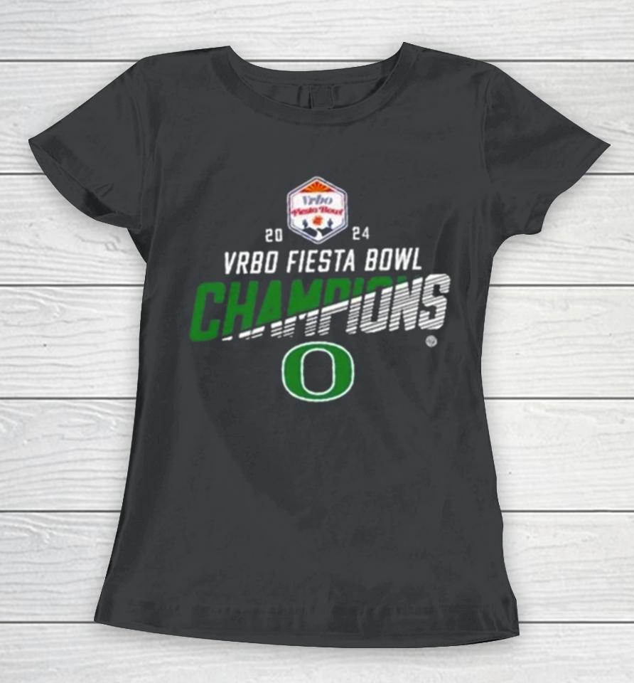 Oregon Ducks 2024 Vrbo Fiesta Bowl Champions Women T-Shirt