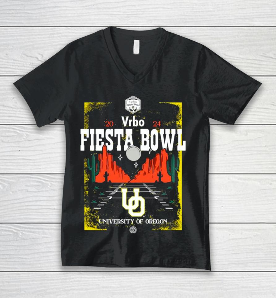 Oregon Ducks 2024 Vrbo Fiesta Bowl Unisex V-Neck T-Shirt