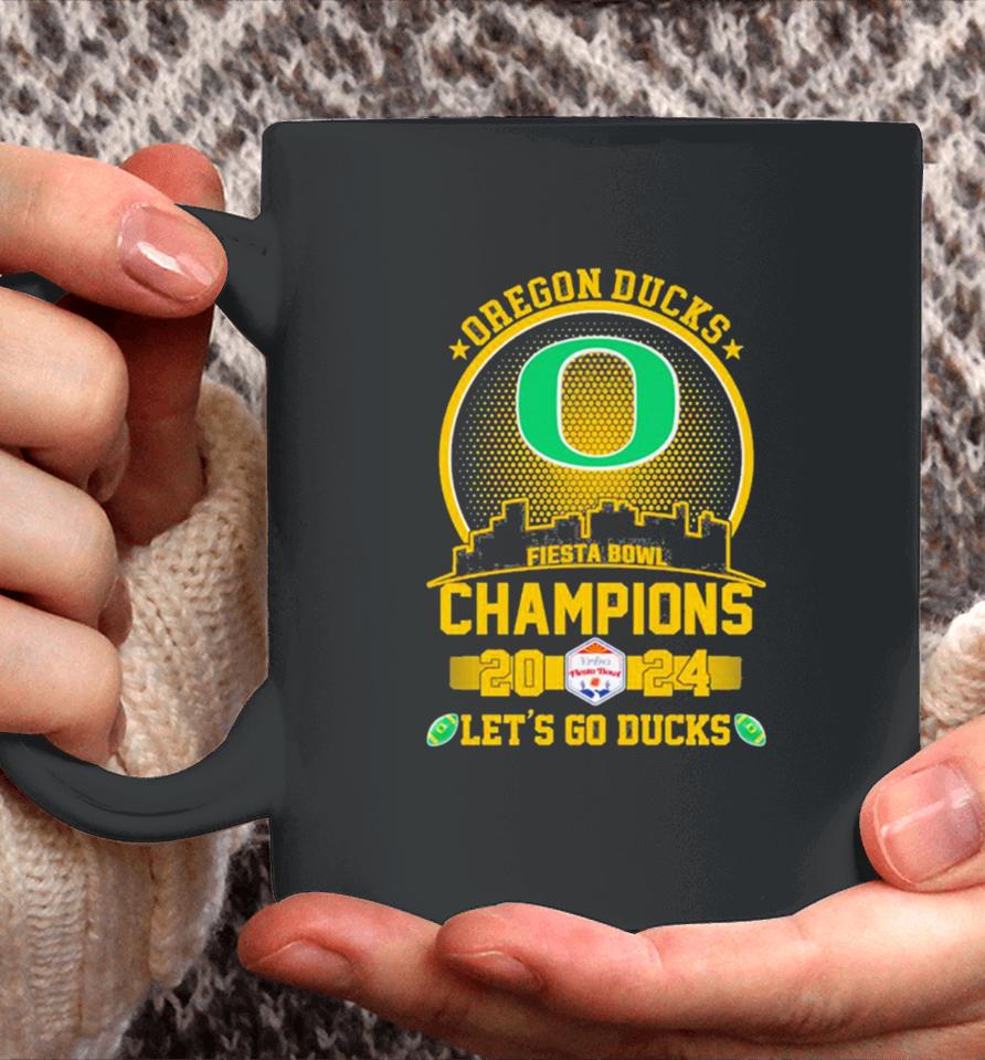Oregon Ducks Football 2024 Fiesta Bowl Champions Skyline Let’s Go Ducks Coffee Mug