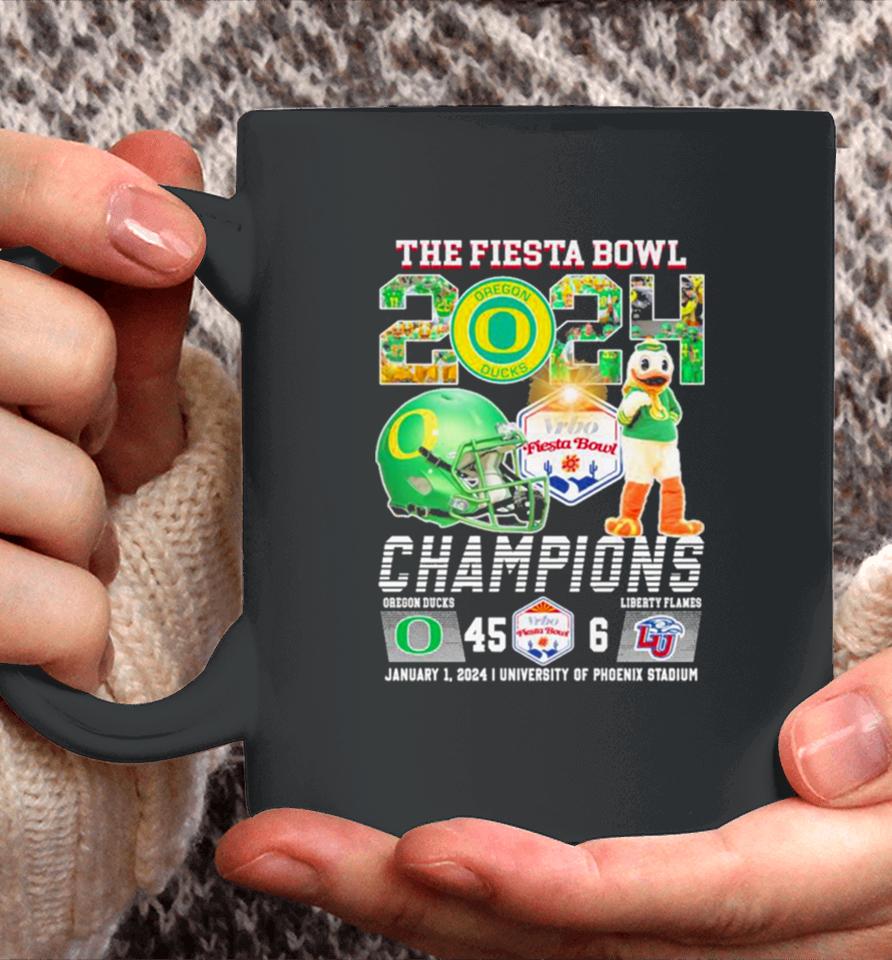 Oregon Ducks Football 2024 The Fiesta Bowl Champions Victory 45 6 Coffee Mug
