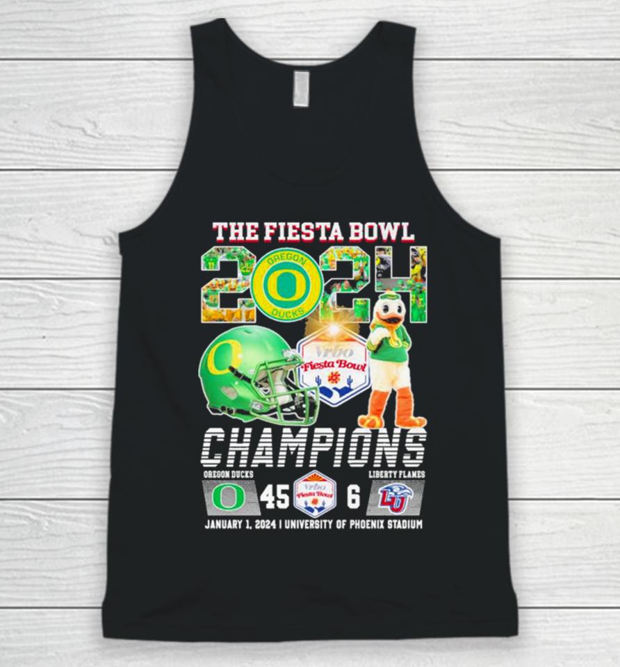 Oregon Ducks Football 2024 The Fiesta Bowl Champions Victory 45 6 Unisex Tank Top