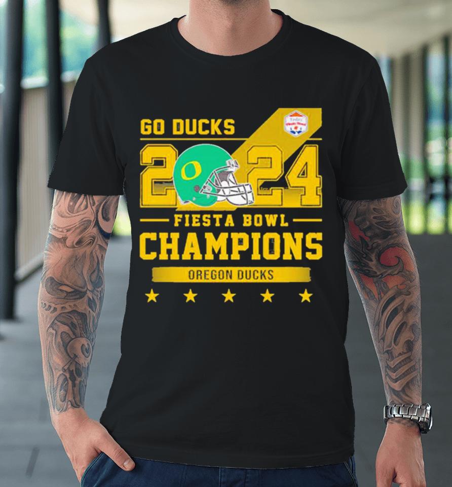 Oregon Ducks Football Go Ducks 2024 Fiesta Bowl Champions Helmet Premium T-Shirt