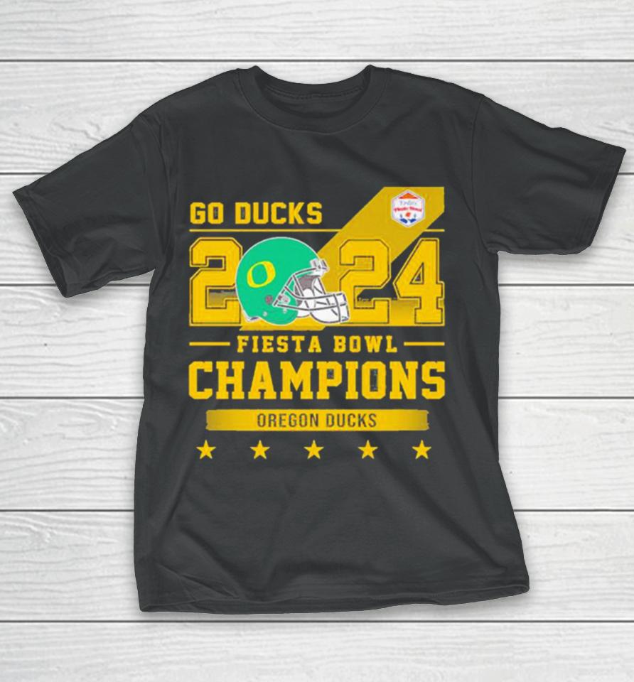 Oregon Ducks Football Go Ducks 2024 Fiesta Bowl Champions Helmet T-Shirt