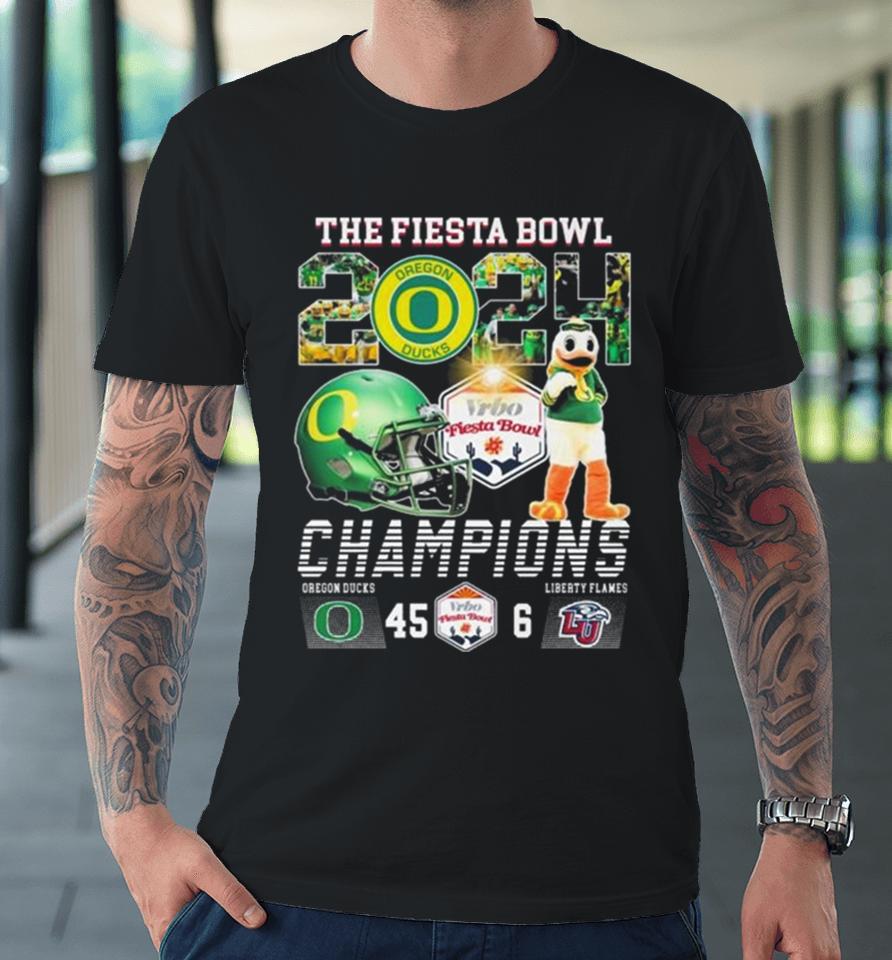 Oregon Ducks Mascot The Fiesta Bowl 2024 Champions Premium T-Shirt