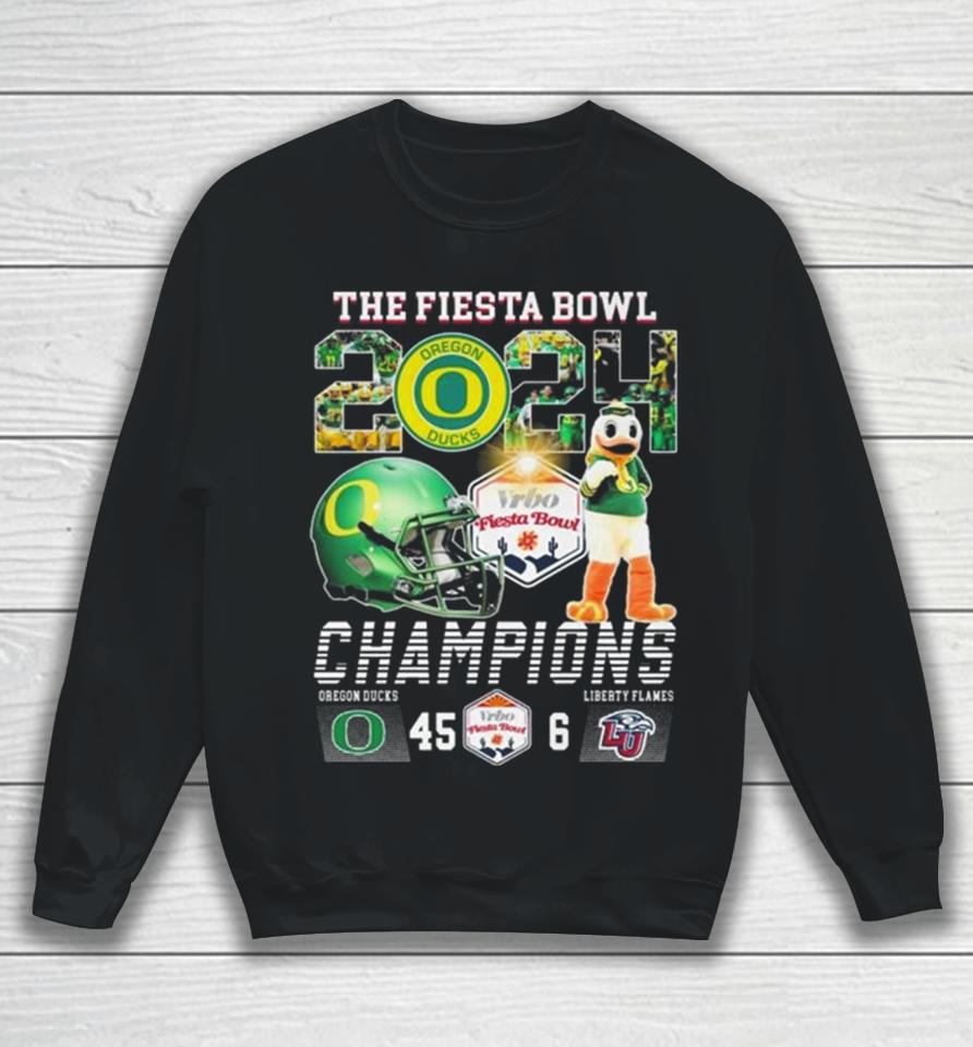 Oregon Ducks Mascot The Fiesta Bowl 2024 Champions Sweatshirt