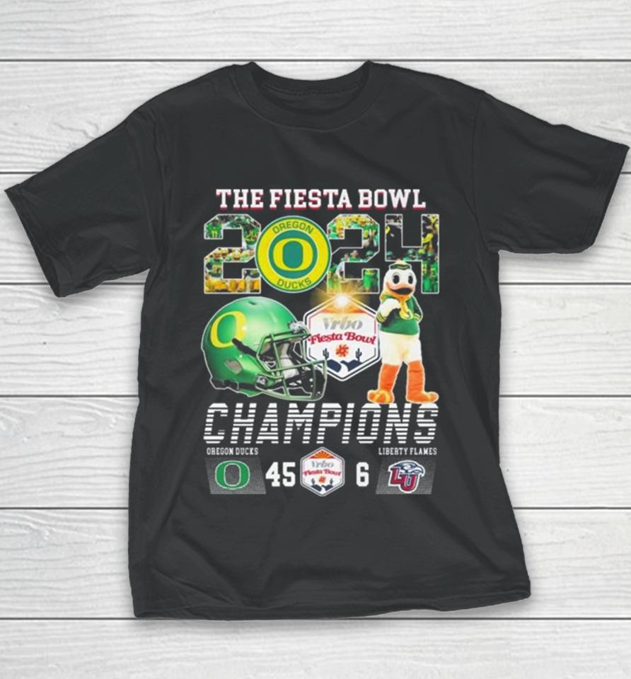Oregon Ducks Mascot The Fiesta Bowl 2024 Champions Youth T-Shirt