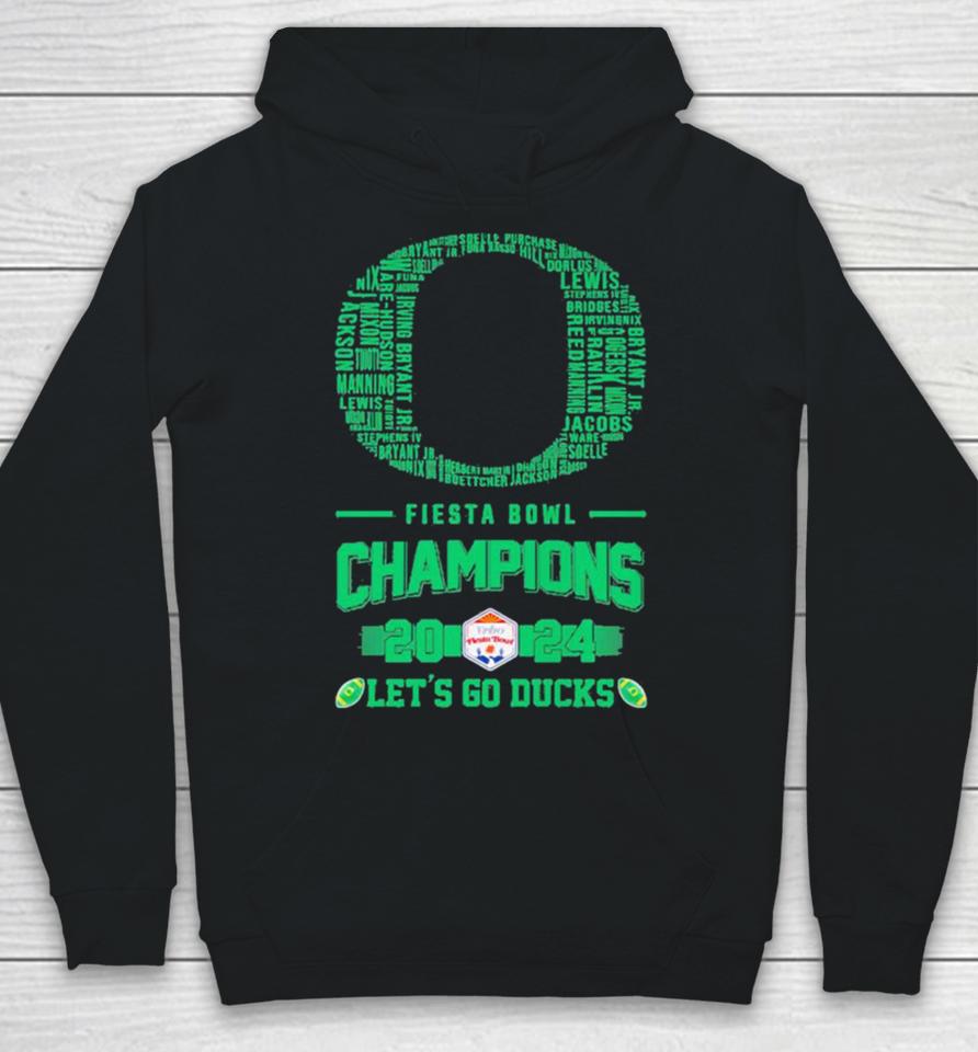 Oregon Ducks Players Names 2024 Fiesta Bowl Champions Logo Let’s Go Ducks Hoodie