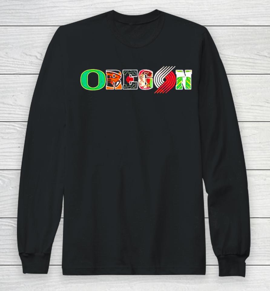 Oregon Portland Trail Blazers Team Logo Long Sleeve T-Shirt