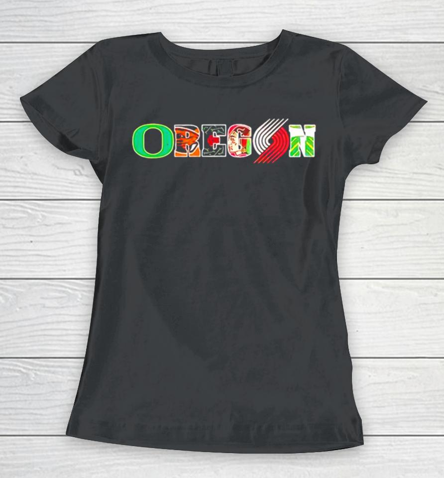 Oregon Portland Trail Blazers Team Logo Women T-Shirt