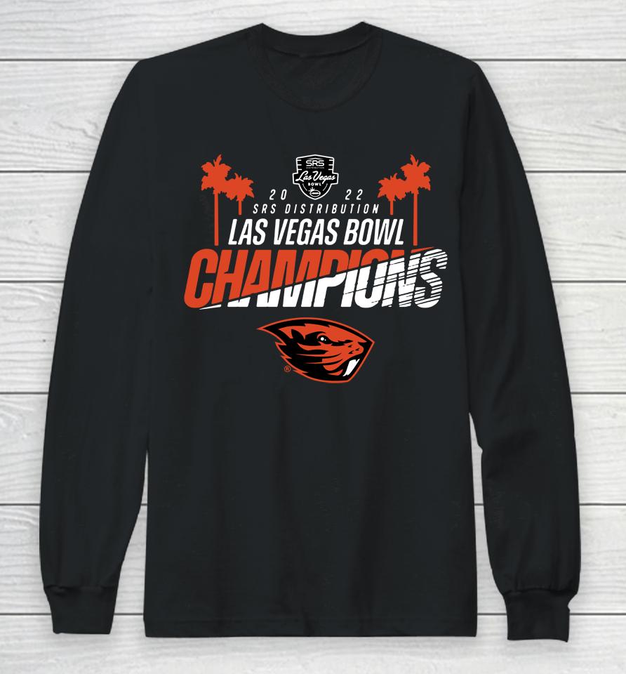 Oregon State Beavers Las Vegas Bowl 2022 Champions Black Long Sleeve T-Shirt