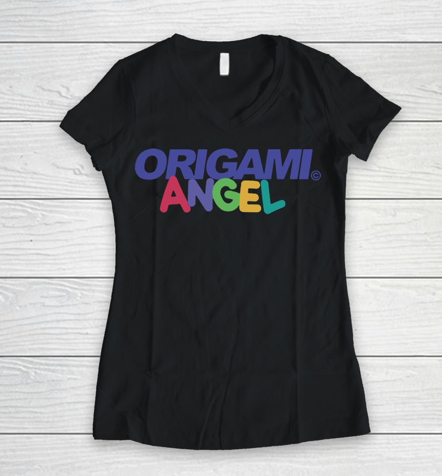 Origami Angel Women V-Neck T-Shirt