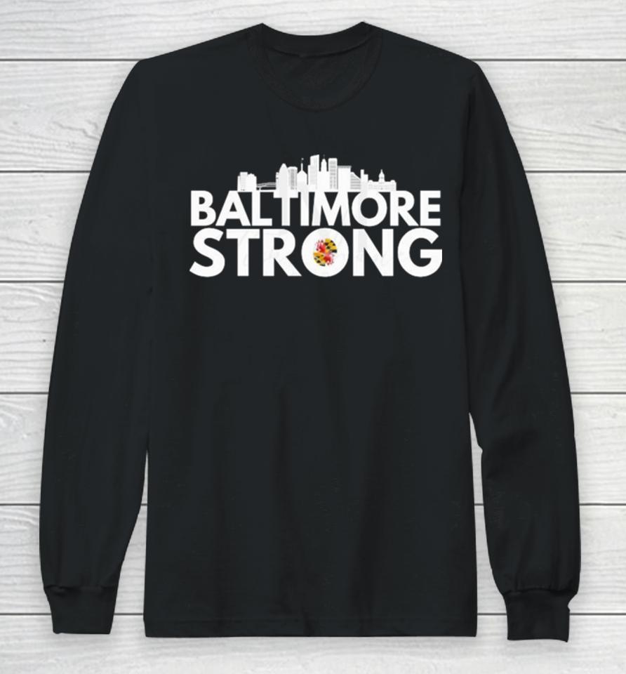 Origina Francis Scott Key Baltimore Strong Skyline Long Sleeve T-Shirt