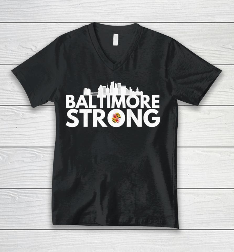 Origina Francis Scott Key Baltimore Strong Skyline Unisex V-Neck T-Shirt