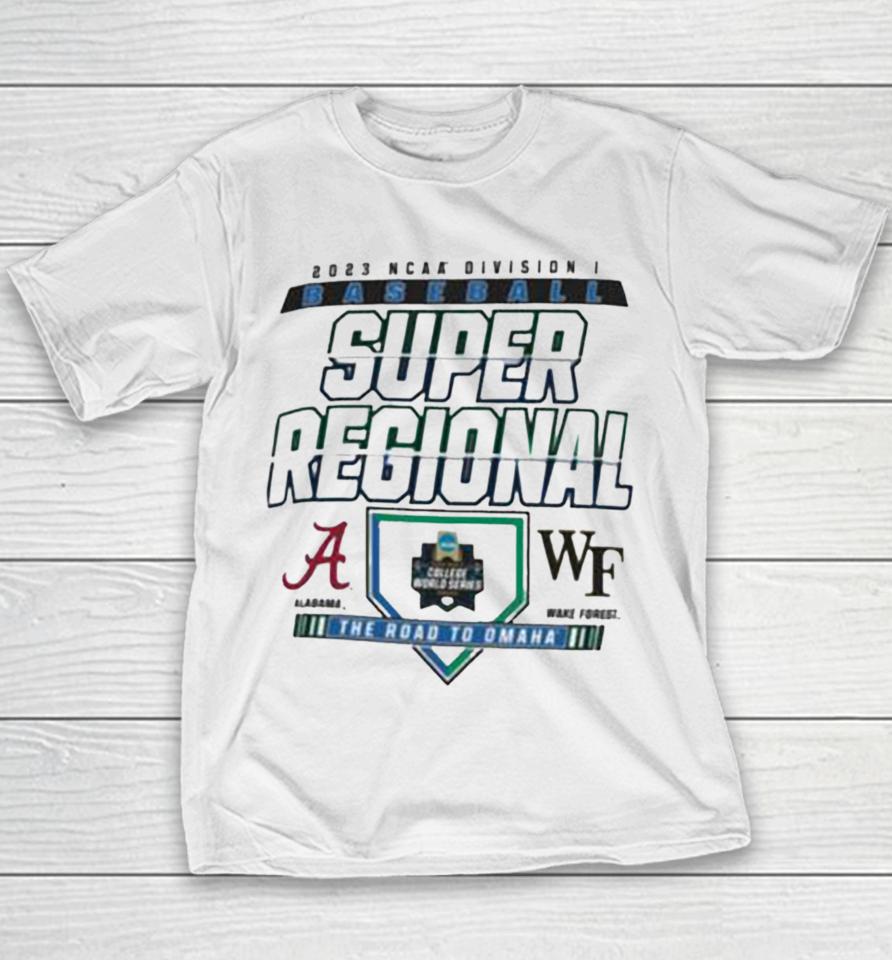 Original 2023 Ncaa Division I Baseball Super Regional Alabama Vs Wake Forest Demon Matchup Youth T-Shirt
