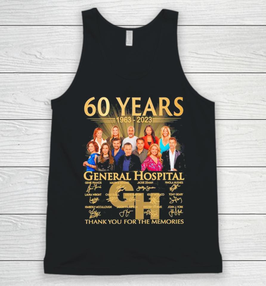 Original General Hospital 60 Years 1963 2023 Thank You For The Memories Unisex Tank Top