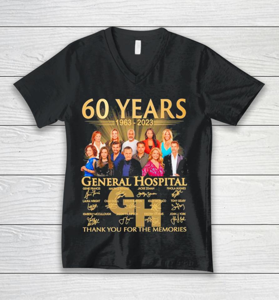 Original General Hospital 60 Years 1963 2023 Thank You For The Memories Unisex V-Neck T-Shirt