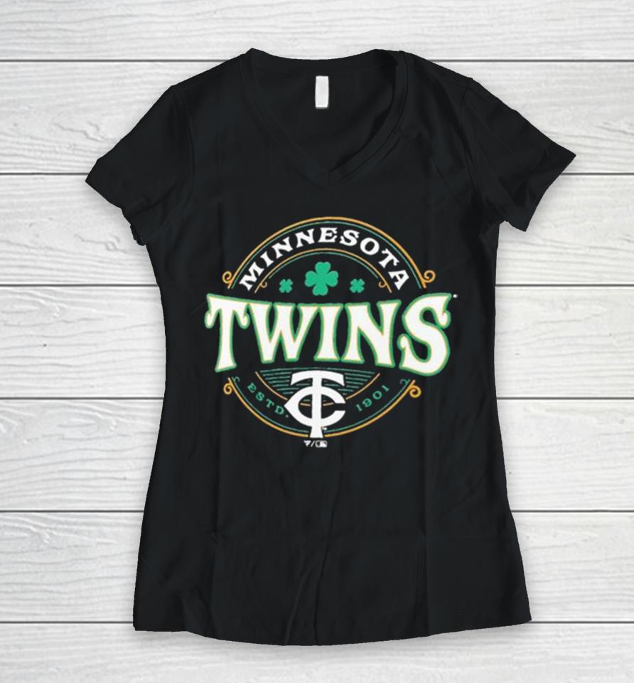Original Minnesota Twins St Patricks Day Lucky 2024 T Women V-Neck T-Shirt